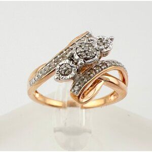 Beautiful Natural Diamond Past Present Future Ring Size 7.5